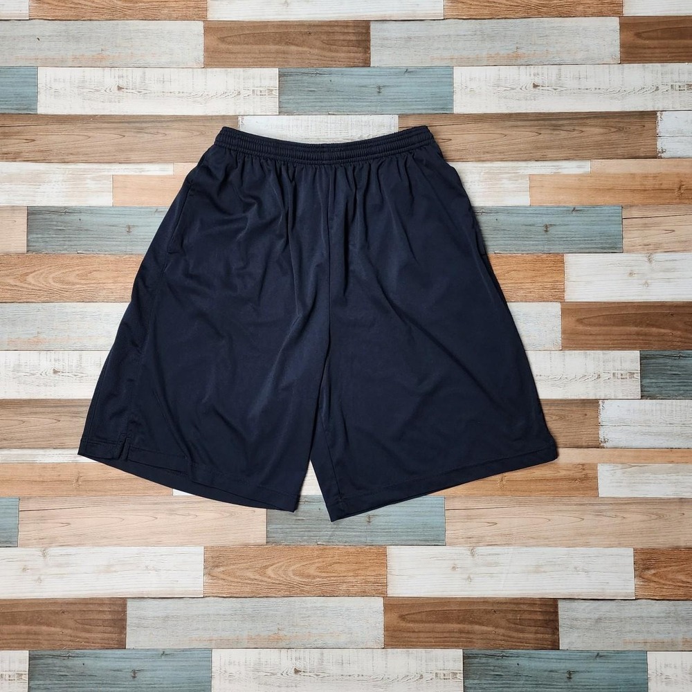 Nike Dri-FIT Shorts Mens Large Navy Blue Athletic Basketball Gym Training Swoosh